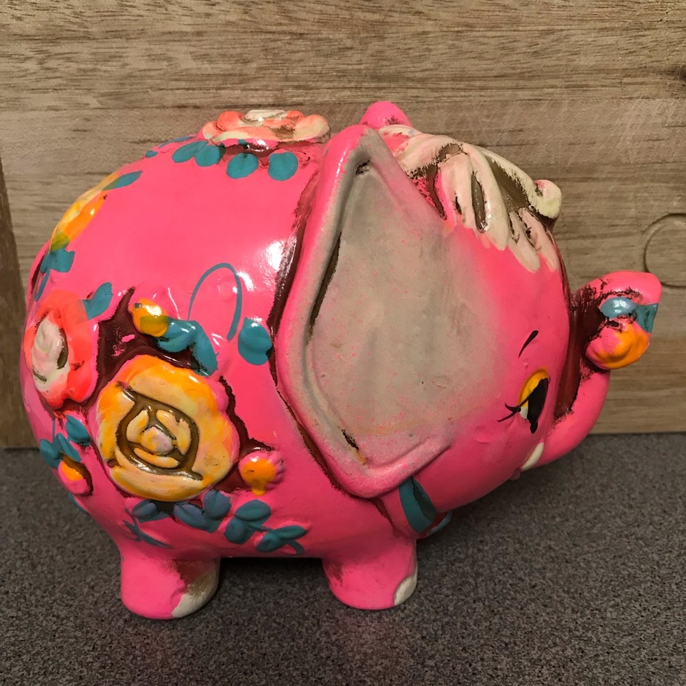 Vintage Psychedelic Elephant Piggy Bank